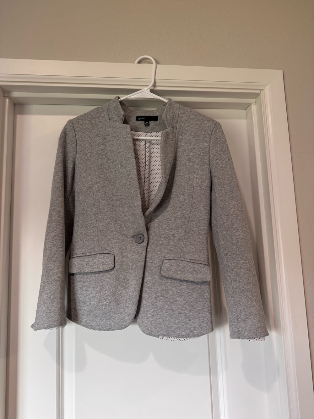 Gibson Light Grey One-Button Women's Tailored Blazer